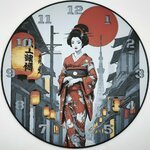 horloge_complete_Une_Geisha_dans_Kyoto_de_face_impression_3D_nombres_couleur_argent
