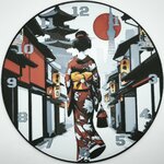 horloge_complete_Une_Geisha_dans_Kyoto_de_dos_impression_3D_nombres_couleur_argent