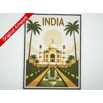3D_printed_travel_poster_of_India_with_frame