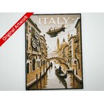 3D_printed_travel_poster_of_Italy_in_steampunk_style_with_frame