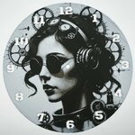 affiche_horloge_Lady_steampunk_impression_3D