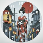 affiche_horloge_Une_Geisha_dans_Kyoto_de_face_impression_3D