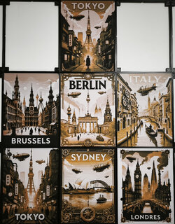 Ensemble_affiches_de_style_steampunk_imprimees_en_3D