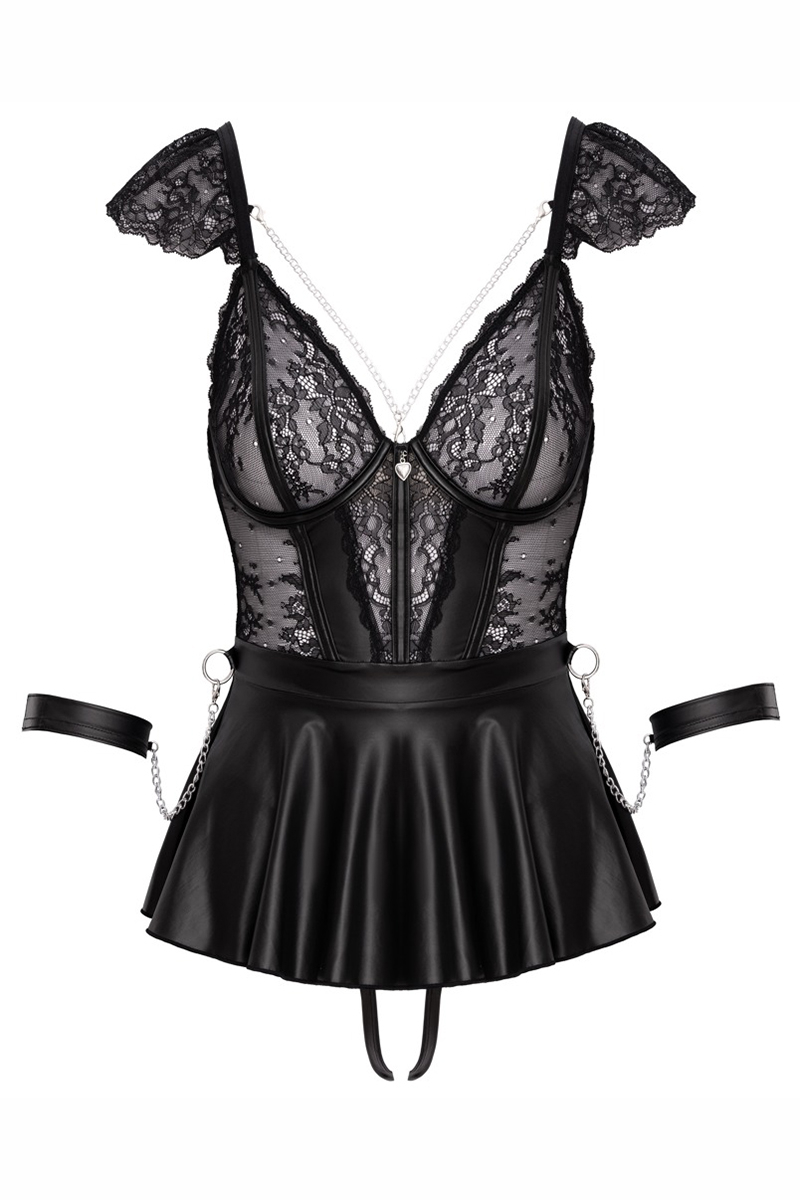 Ensemble 3 pièces lingerie Fetish - Cotelli Bondage