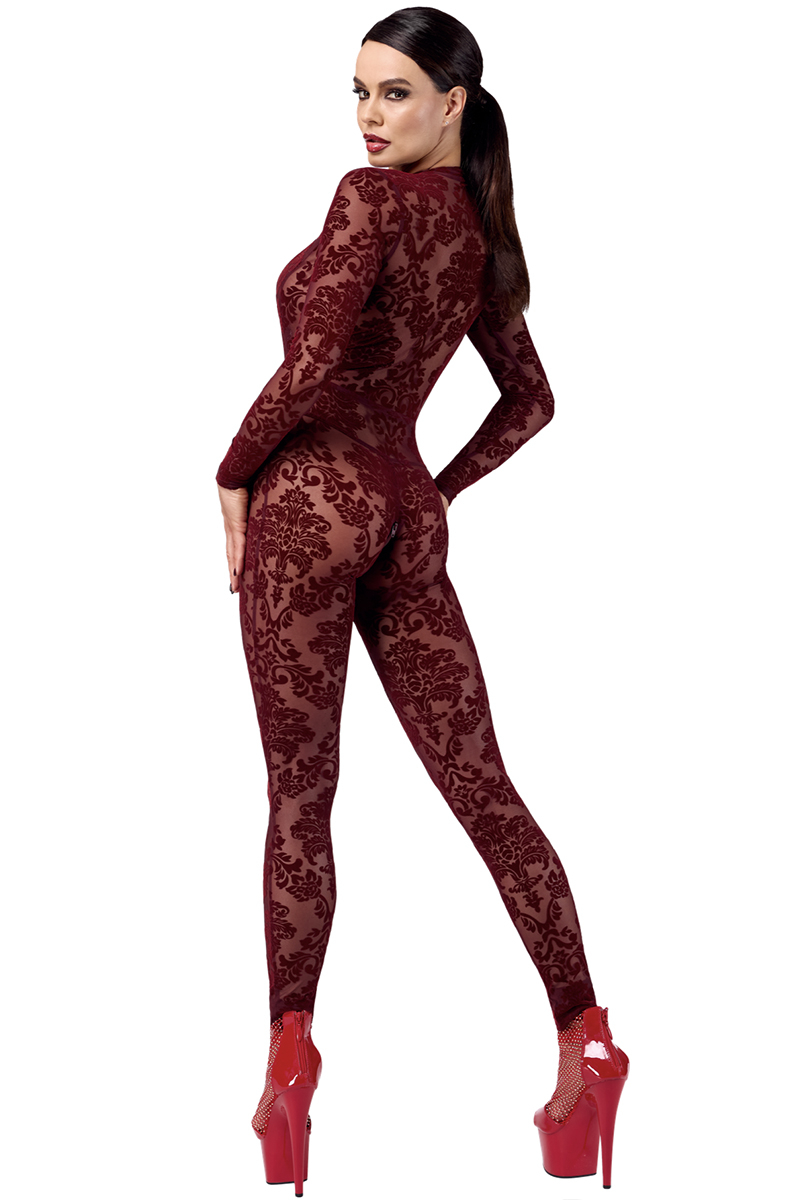 Combinaison en tulle floqué Kink Royal F382 - Noir Handmade
