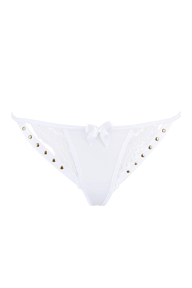 String blanc à clous dorés V-9798