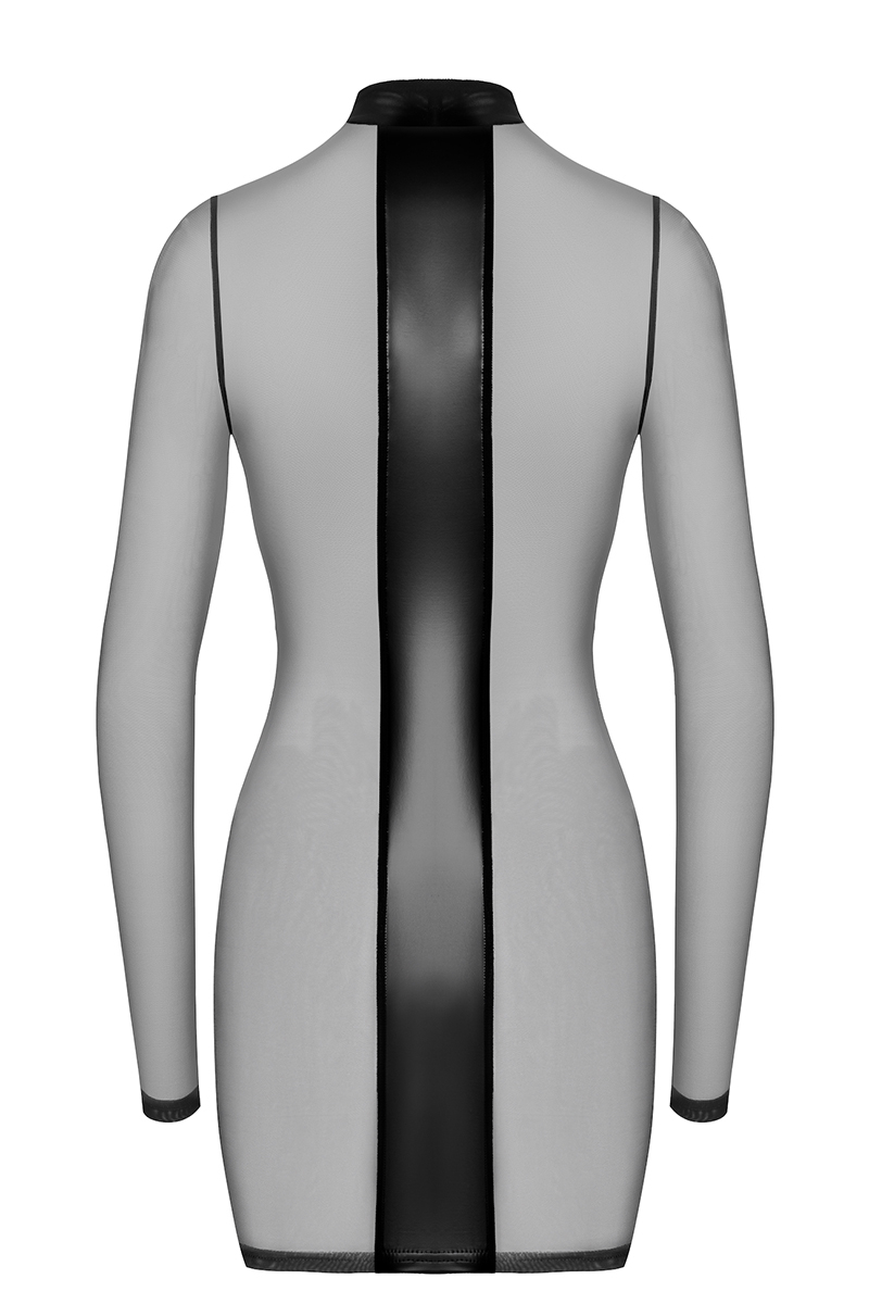 Mini robe tulle et wetlook Crossfire F369 - Noir Handmade