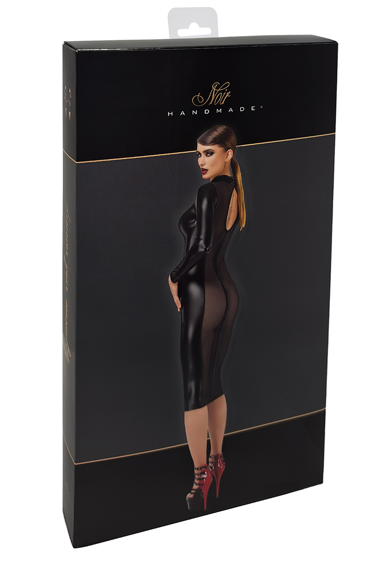 Robe fuseau Crystal F371 - Noir Handmade