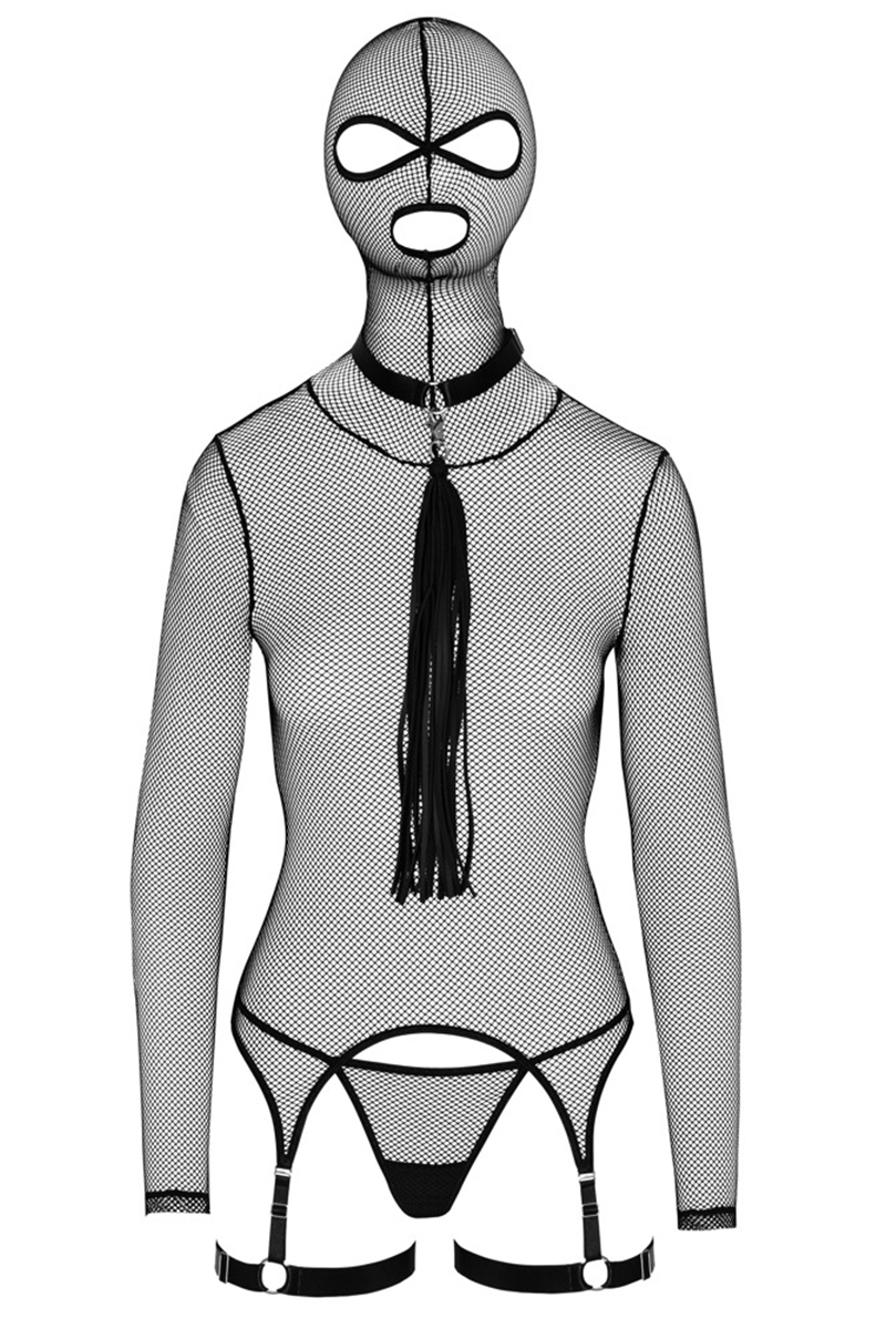 Ensemble lingerie résille et accessoires BDSM - Bad Kitty