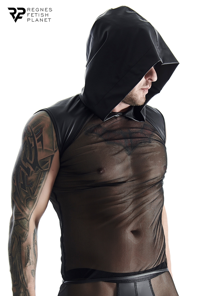T-shirt à capuche en mesh