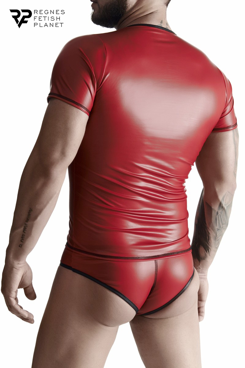 T-shirt wetlook rouge