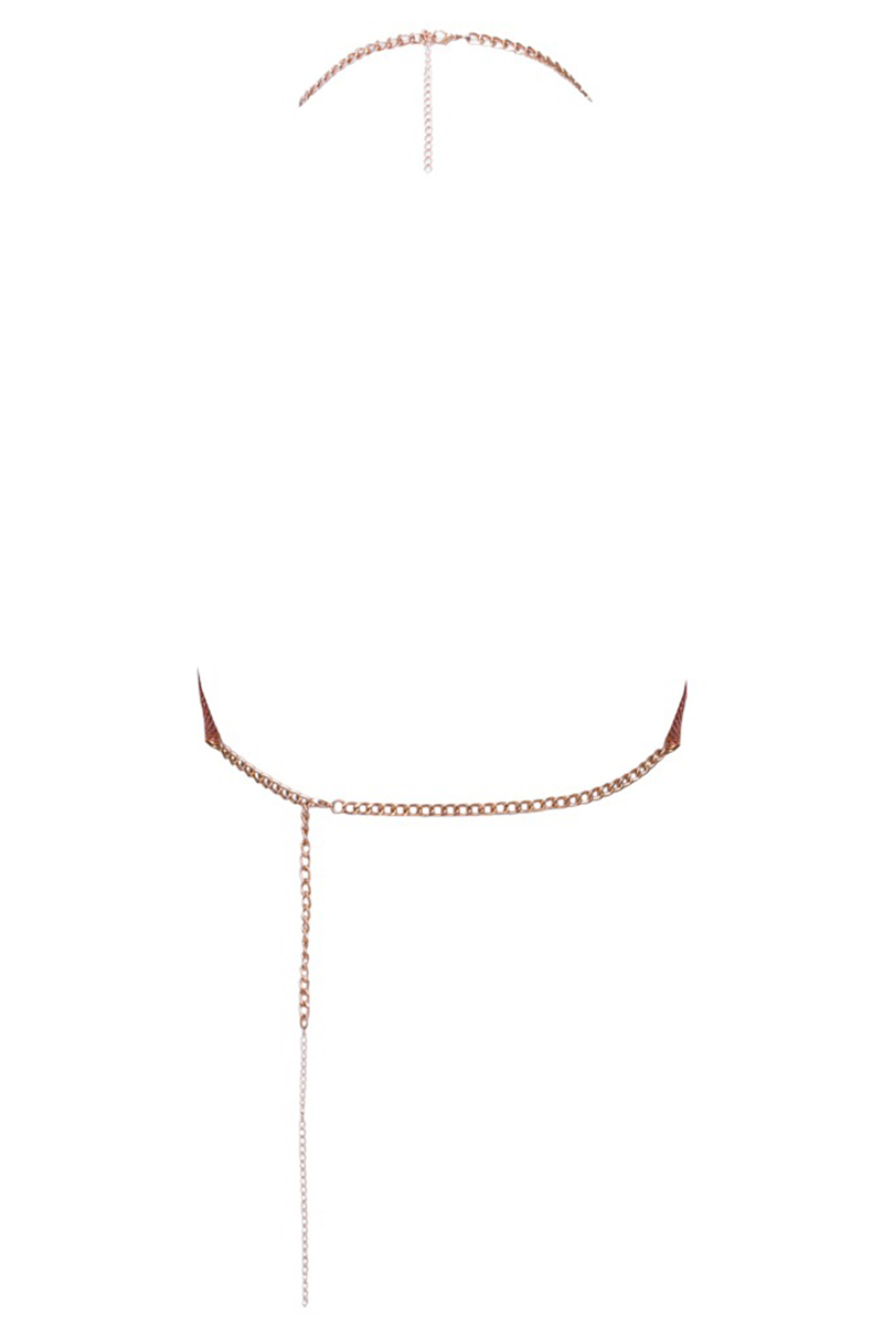 Top en métal doré rose
