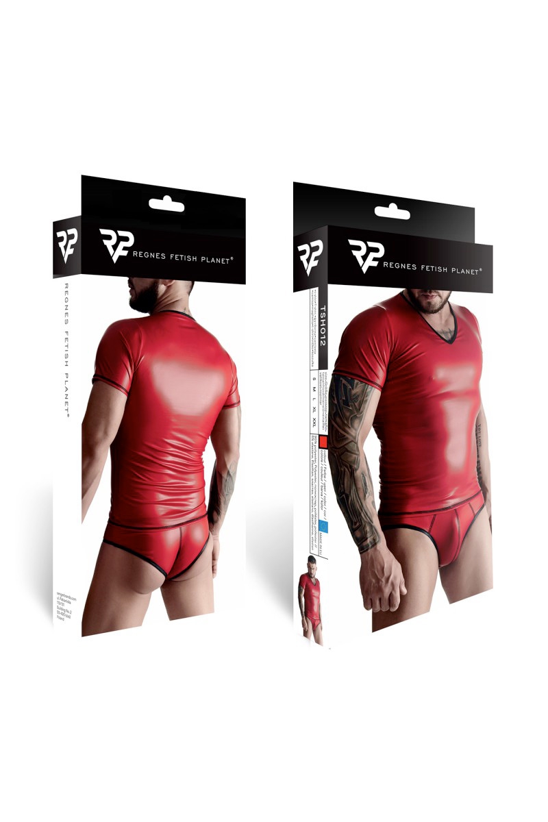 T-shirt wetlook rouge