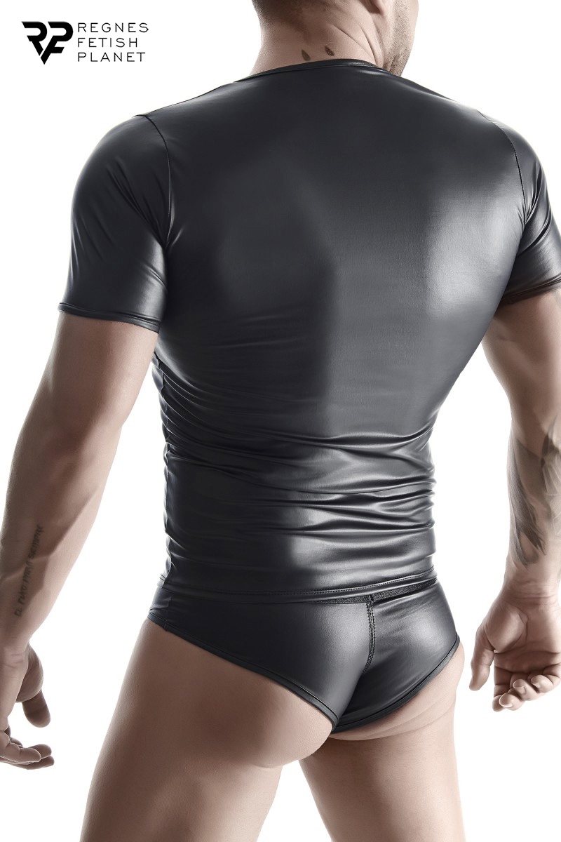 T-shirt wetlook noir