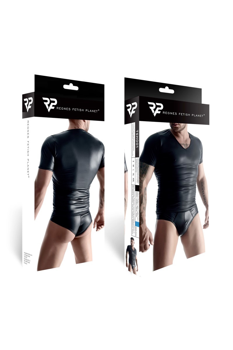 T-shirt wetlook noir