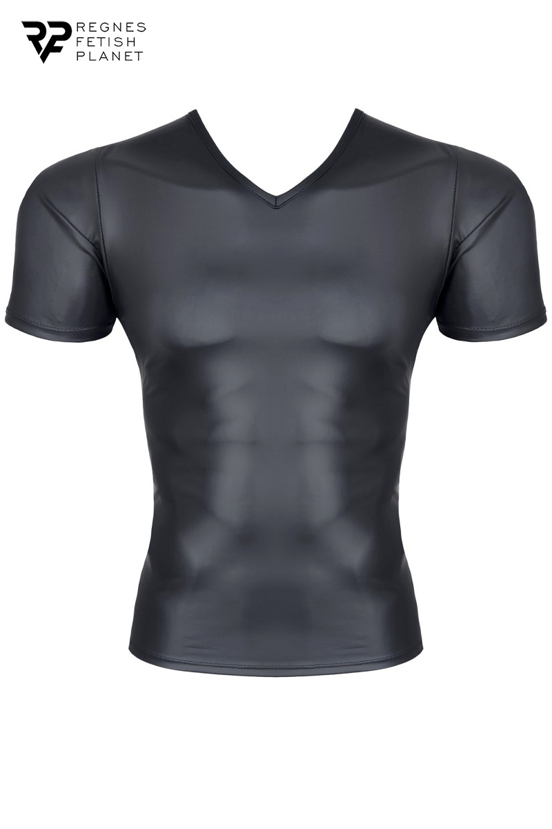 T-shirt wetlook noir