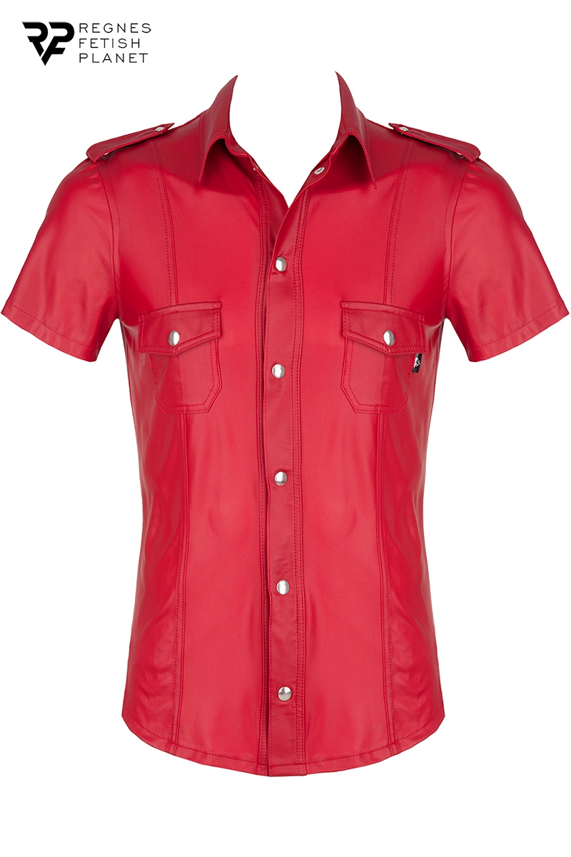 phoChemise manches courtes wetlook rouge Carloto2_800