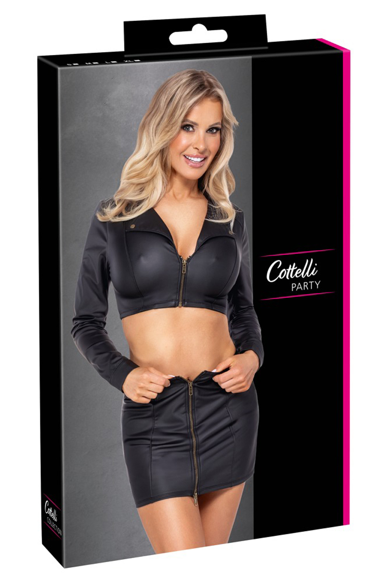 Ensemble top et jupe courte noir