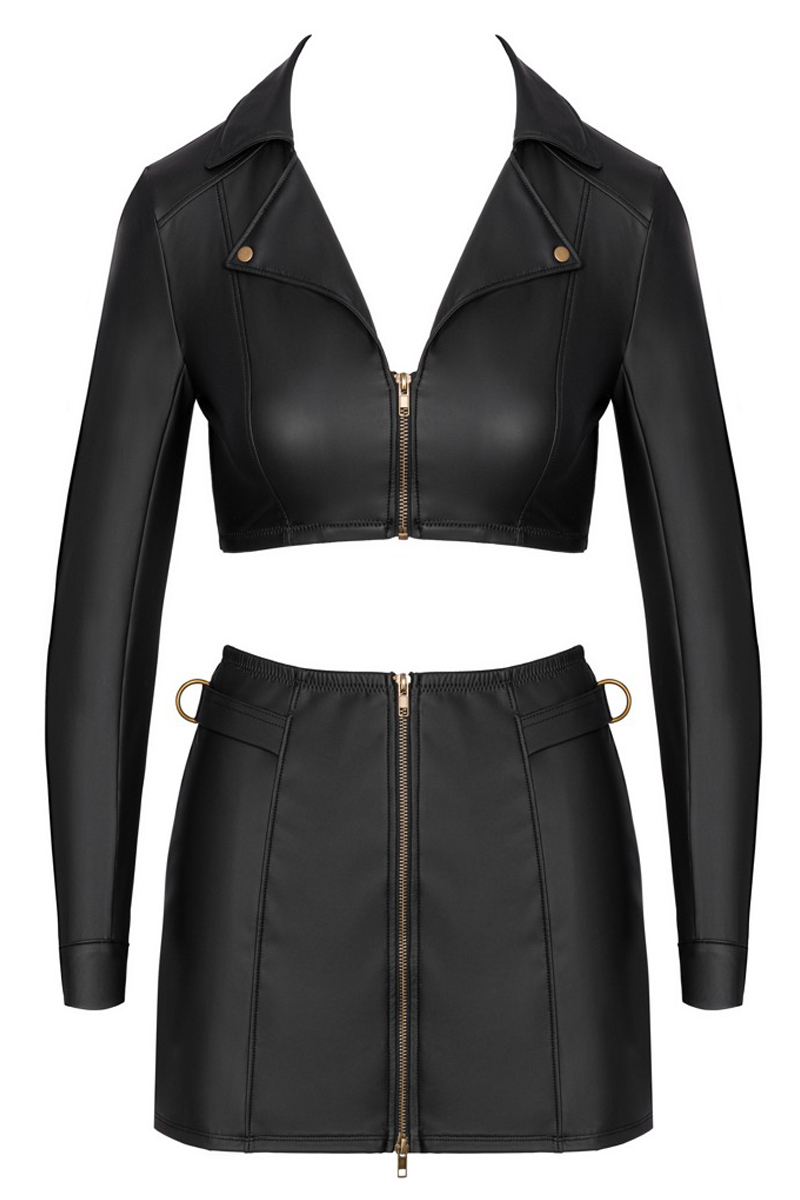 Ensemble top et jupe courte noir