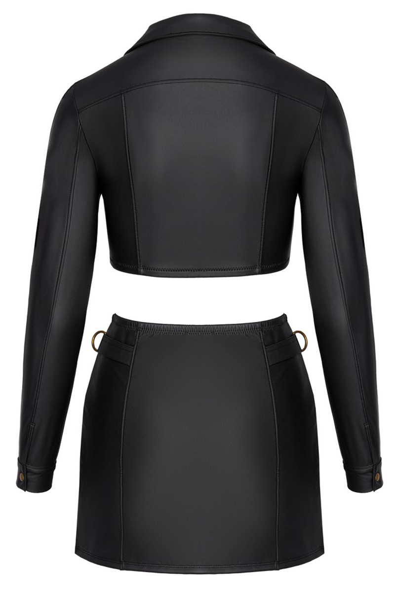Ensemble top et jupe courte noir