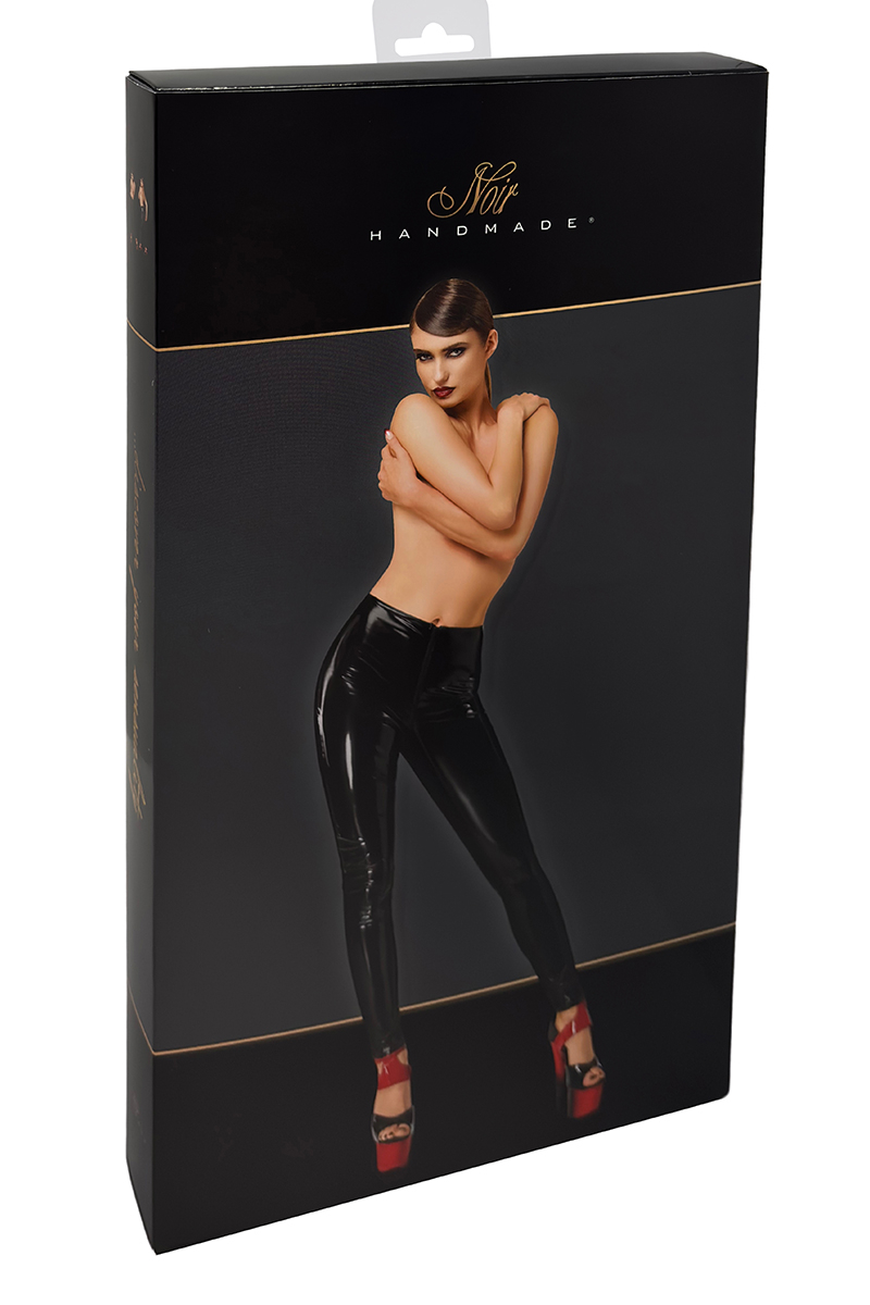 Pantalon skinny en vinyle Dominae F380 - Noir Handmade