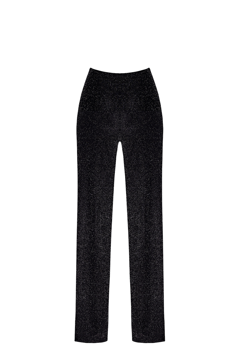 Pantalon en maille pailletée Onyx F374