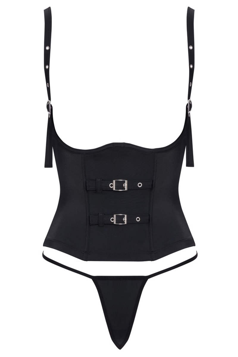 Ensemble corset seins nus noir - Cottelli PARTY