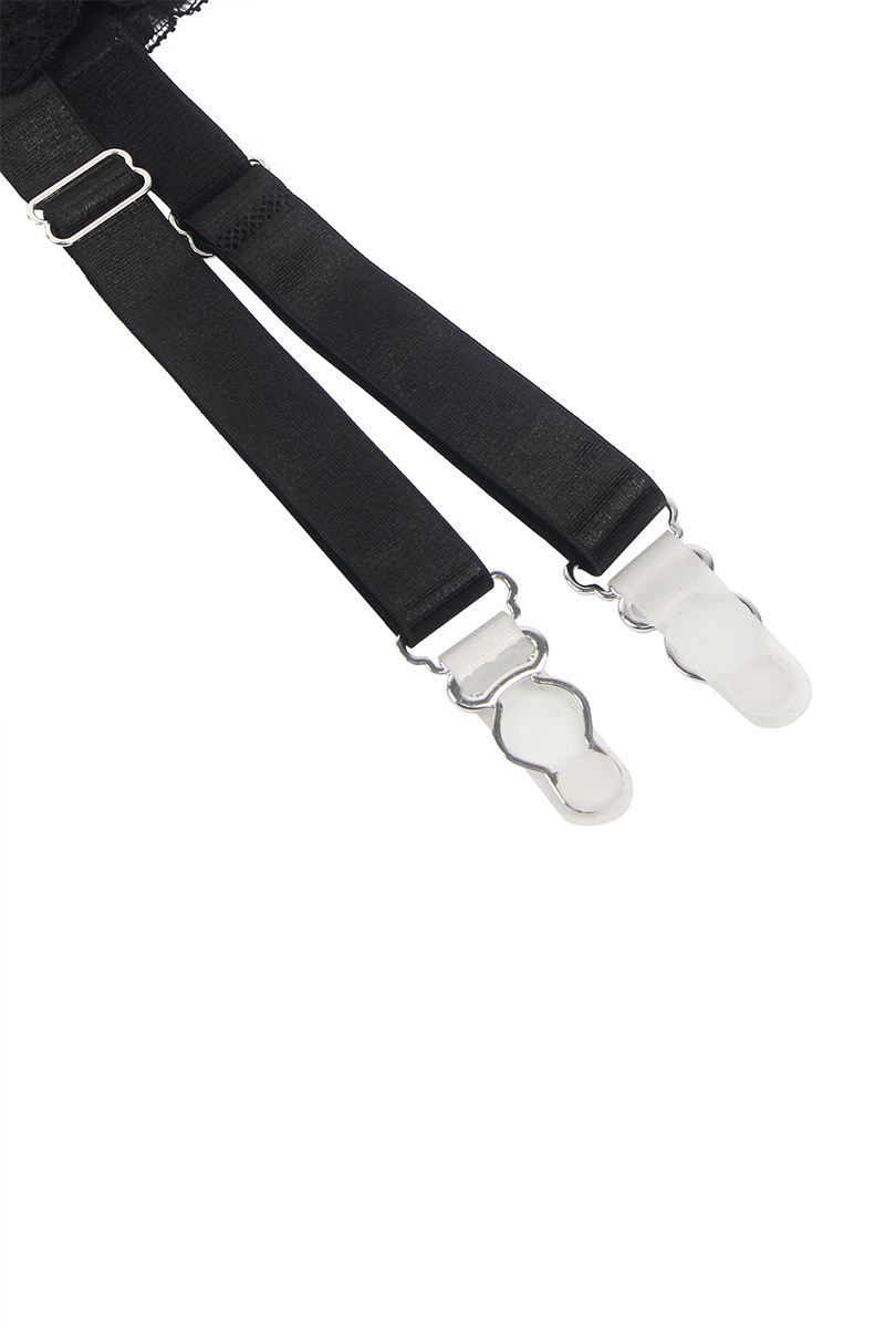 Porte-jarretelles et string Noir - Litolu Lingerie
