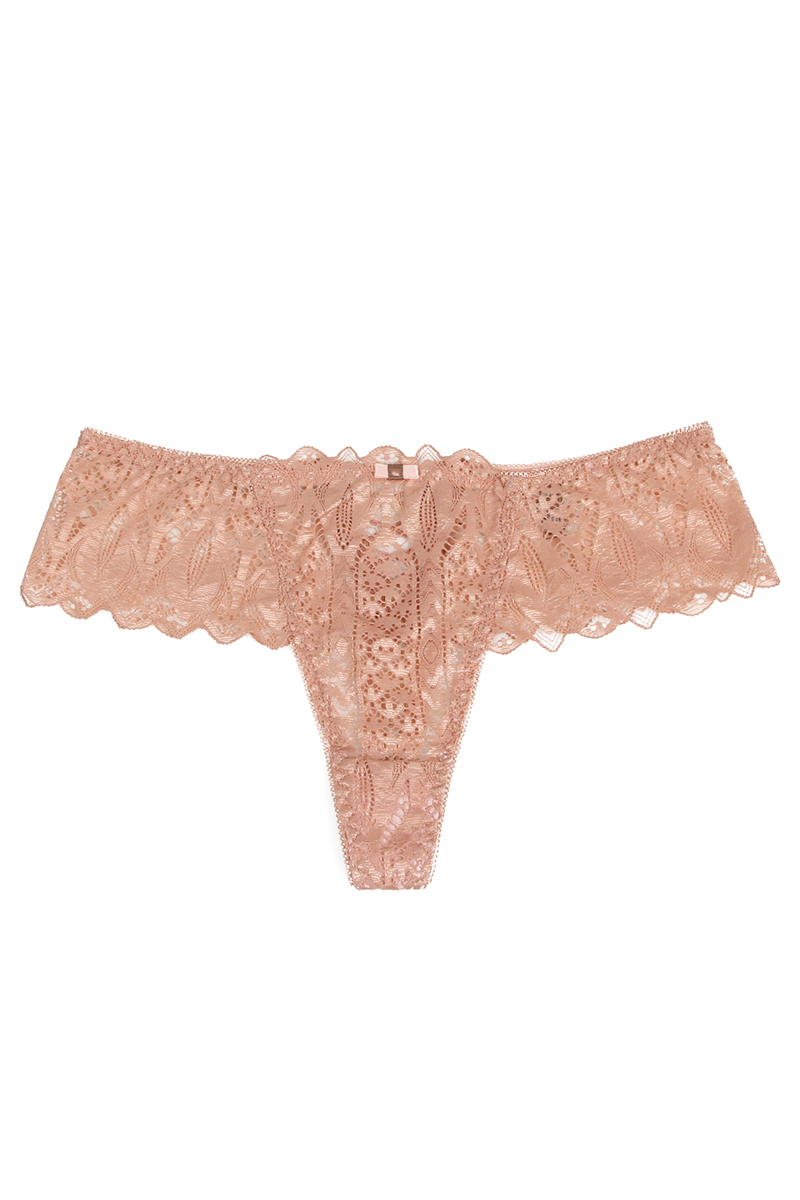 String dentelle dos lacé Rose