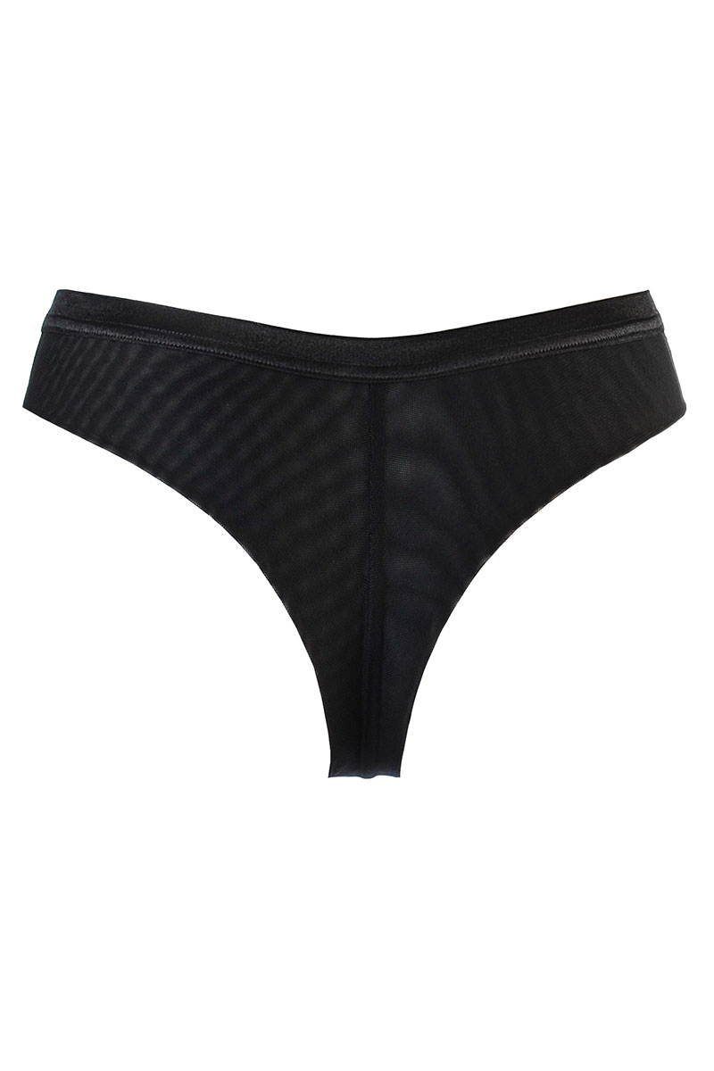 String tulle et dentelle noir V-10718