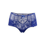 Tanga lacé dentelle taille haute Bleu