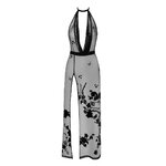 Robe longue dos nu Divinity F312 tulle floqué