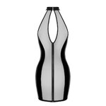 Mini robe tulle et wetlook Luxuria F370 - Noir Handmade
