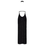 Robe longue en maille pailletée Onyx F372 - Noir Handmade
