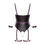 Body à jarretelles ouvert avec menottes - Cottelli Bondage