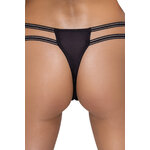 String ouvert Rio noir en dentelle