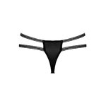 String ouvert Rio noir en dentelle