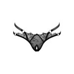 String ouvert Rio noir en dentelle