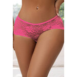 Tanga ouvert dentelle lacé Rose - Litolu Lingerie
