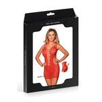 Robe rouge moulante ajourée filet Paris Hollywood