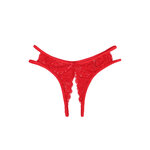 String ouvert dentelle Rouge