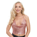 Top en métal doré rose