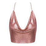 Top en métal doré rose