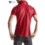 Chemise manches courtes wetlook rouge Carlo