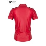 Chemise manches courtes wetlook rouge Carlo