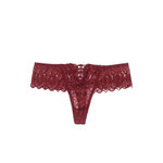 String dentelle dos lacé Bordeaux