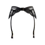 Porte-jarretelles tulle et dentelle noir V-10712 - Axami
