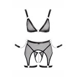 Ensemble Fetish noir en dentelle - Cotelli Bondage