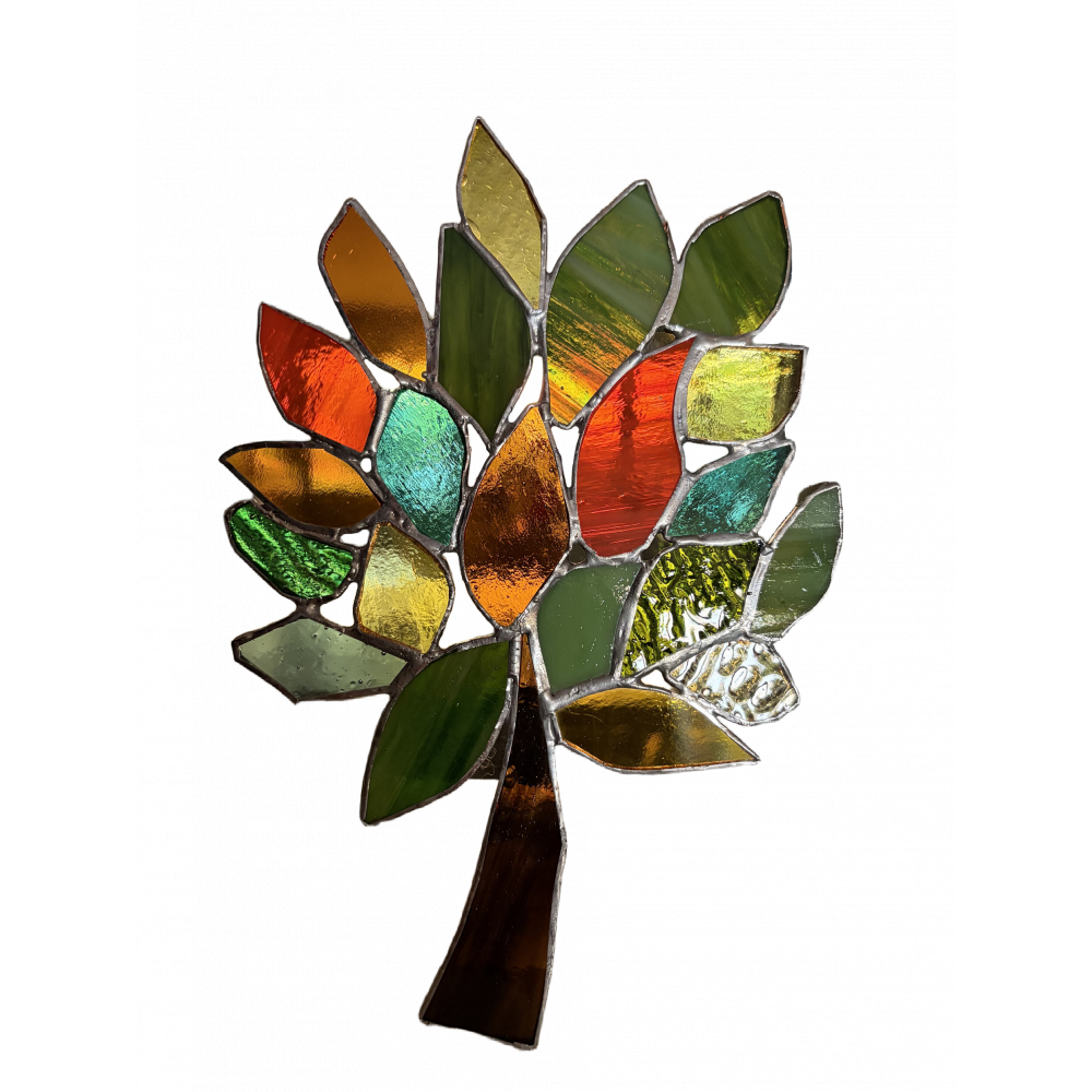 Vitrail arbre dété en verre coloré
