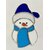 Vitrail bonhomme de neige bleu en verre teinté